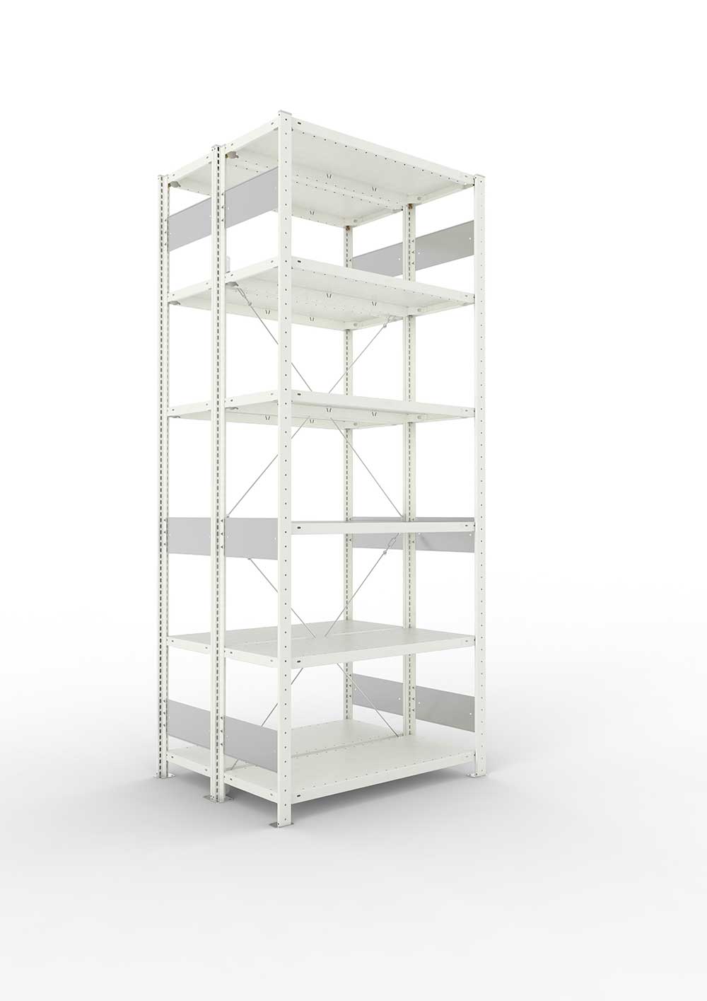 Metallregal Pro-Flex Stecksystem Doppelgrundregal – 250×100×40 cm, 150 kg, RAL 7035