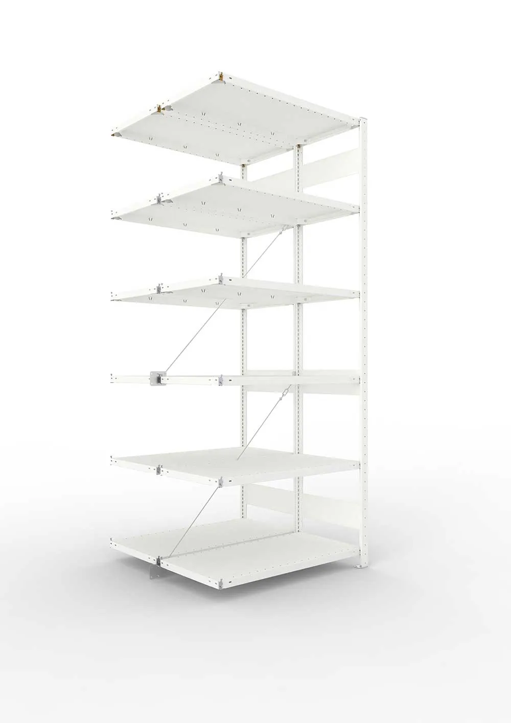 Metallregal Pro-Max Stecksystem Doppelanbauregal – 250×100×50 cm, 150 kg, RAL 7035