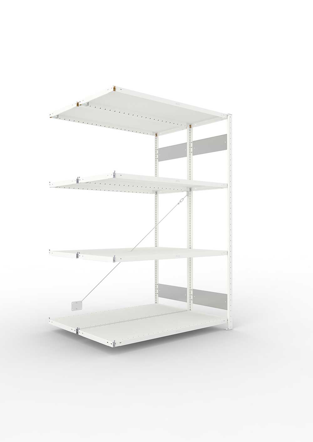 Metallregal Pro-Flex Stecksystem Doppelanbauregal – 200×130×50 cm, 230 kg, RAL 7035