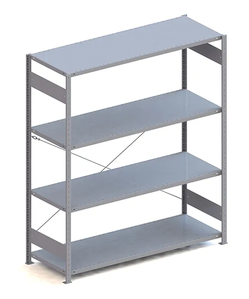 Metallregal Pro-Max Stecksystem Grundregal – 200×170×60 cm, 200 kg, RAL 7035, 4 Böden