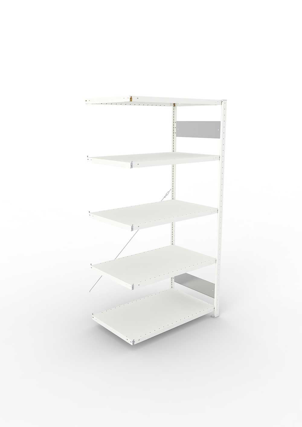 Metallregal Pro-Flex Stecksystem Anbauregal – 200×100×60 cm, 230 kg, RAL 7035, 5 Böden