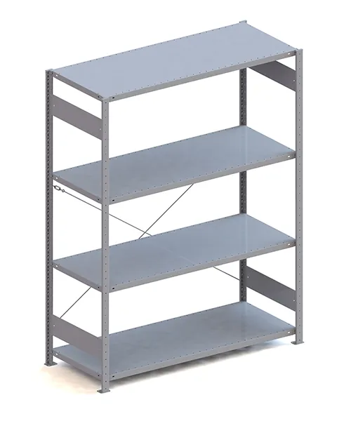Metallregal Pro-Max Stecksystem Grundregal – 200×150×60 cm, 200 kg, RAL 7035, 4 Böden