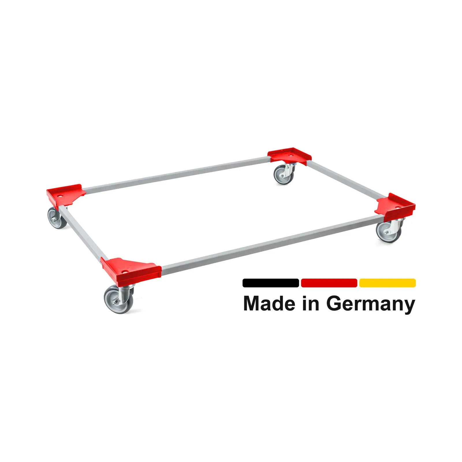 Transportroller VARIABLE - 1200x800 - Kunststoffräder 4 Lenkrollen Rot