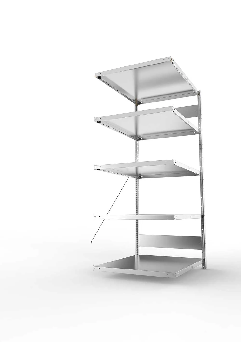 Metallregal Pro-Max Stecksystem Anbauregal – 200×100×80 cm, 230 kg, verzinkt, 5 Böden