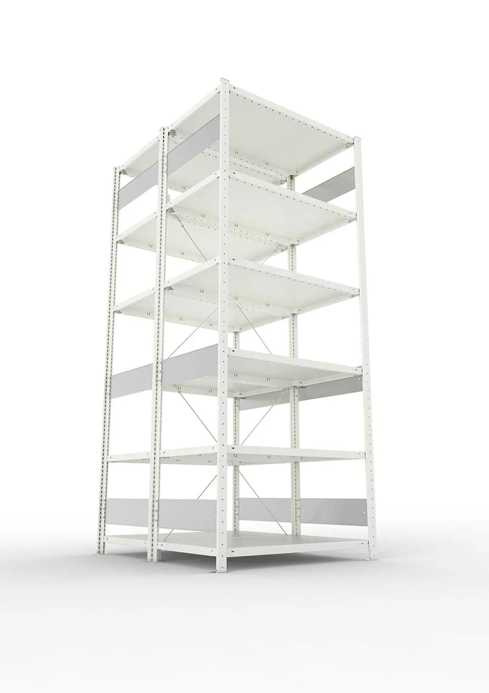Metallregal Pro-Flex Stecksystem Doppelgrundregal – 250×100×60 cm, 150 kg, RAL 7035
