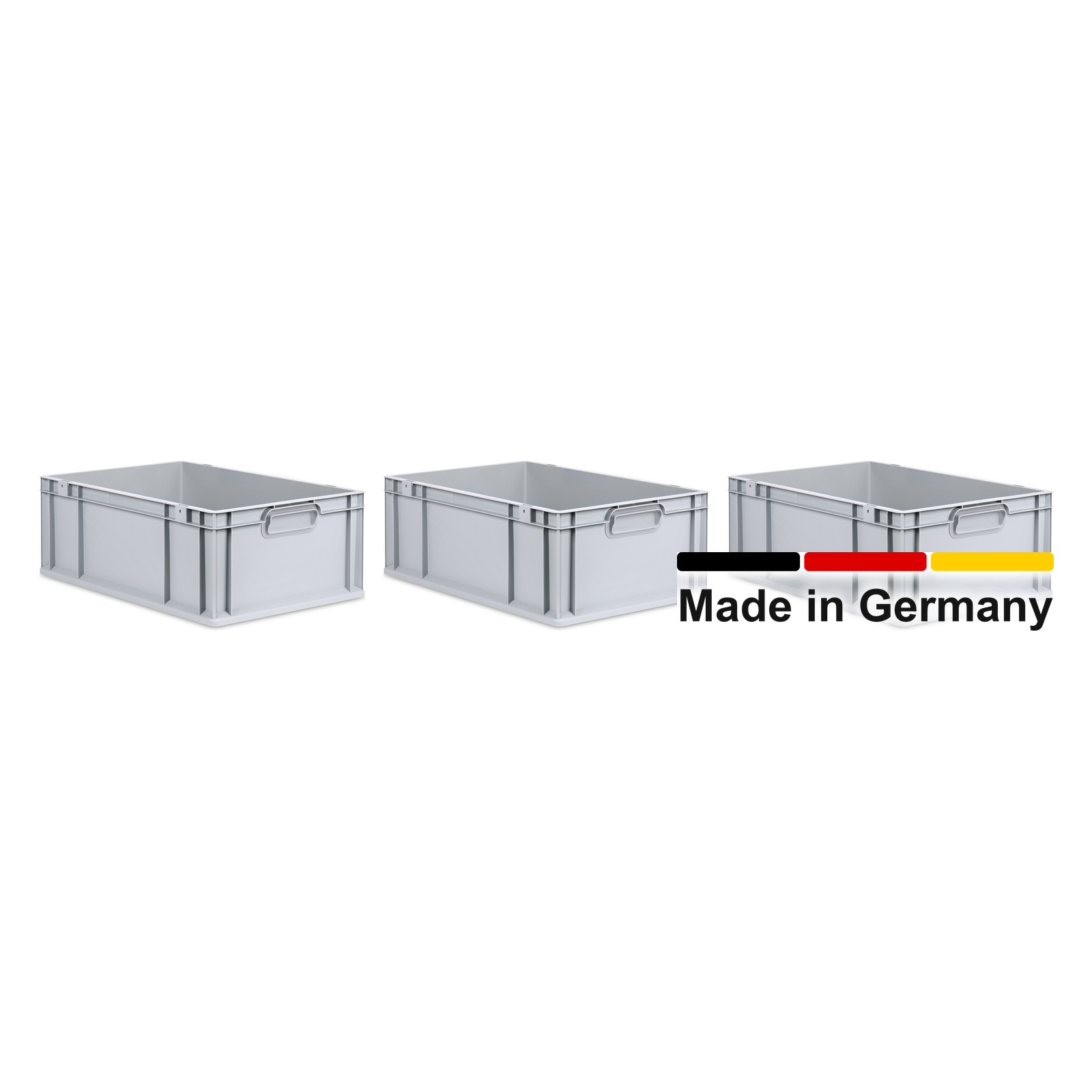 3x Eurobox 60x40x22 cm mit Deckel - NextGen, Griffe geschlossen