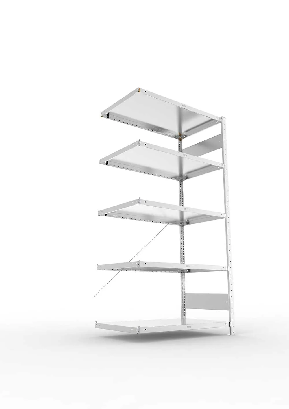 Metallregal Pro-Max Stecksystem Anbauregal – 200×100×60 cm, 230 kg, verzinkt, 5 Böden