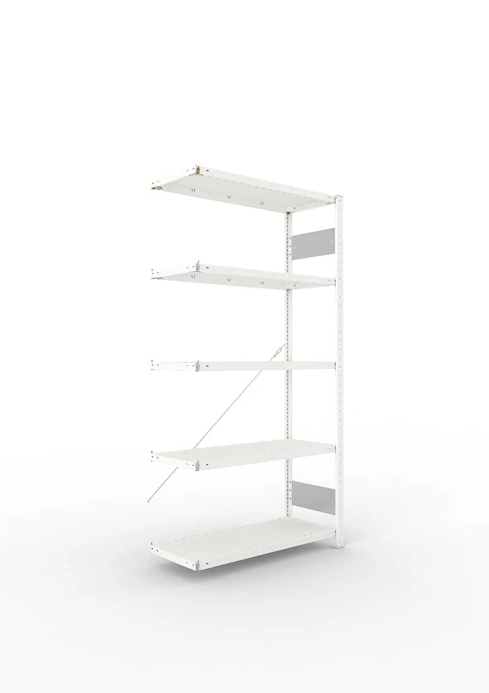 Metallregal Pro-Flex Stecksystem Anbauregal – 200×100×40 cm, 150 kg, RAL 7035, 5 Böden