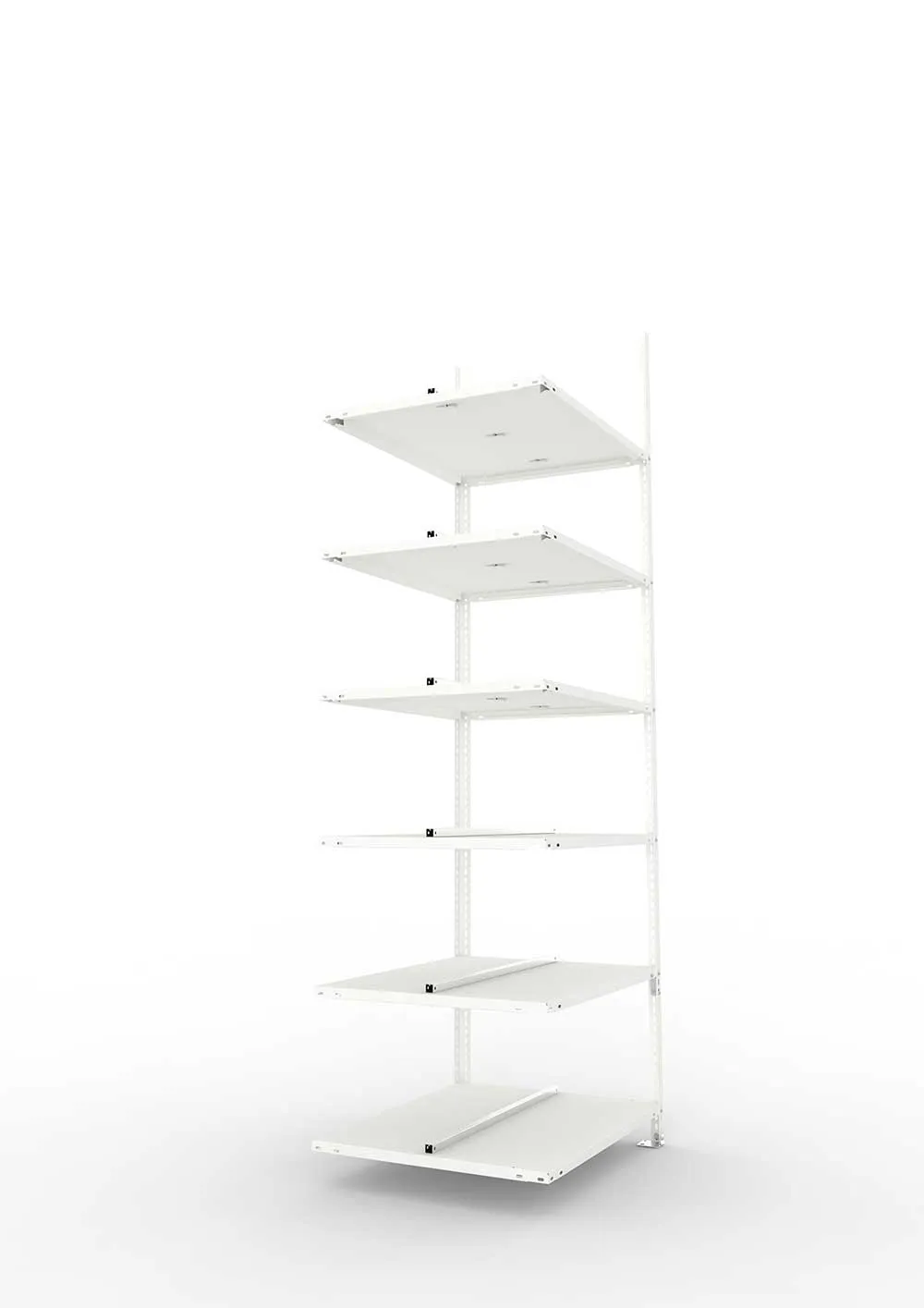 Büroregal Pro Schraubsystem Anbauregal – 220×75×60 cm, RAL 7035
