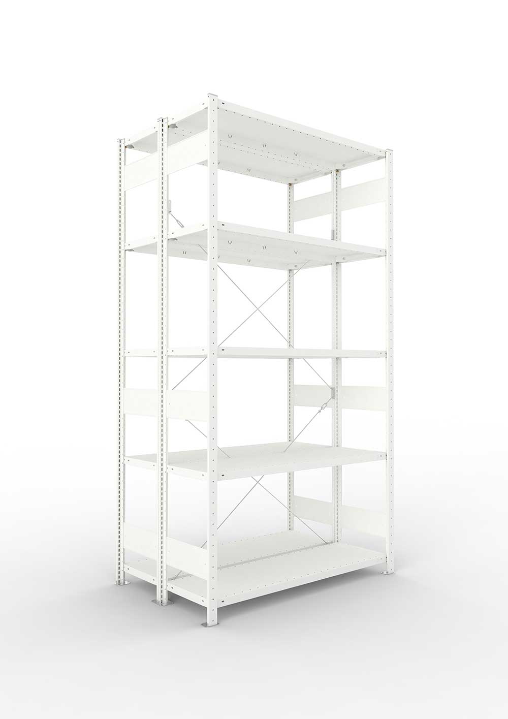 Metallregal Pro-Max Stecksystem Doppelgrundregal – 250×130×40 cm, 230 kg, RAL 7035