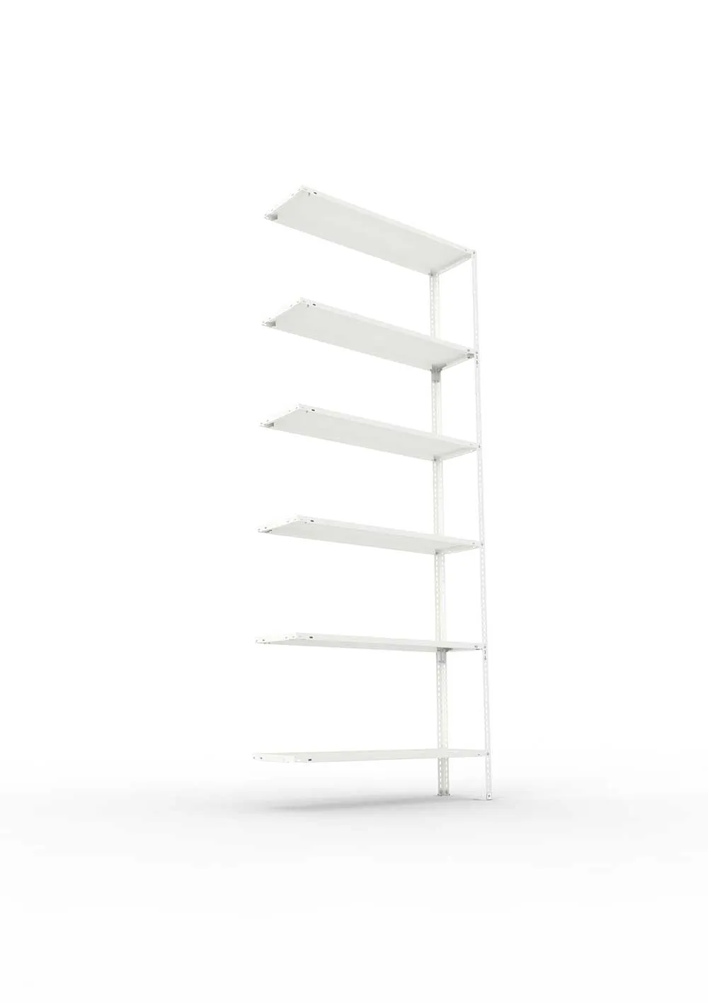 Metallregal FIX 80 Anbauregal für Regalsystem Metall 2500 x 1000 x 300 RAL 7035 kpl. mit 6 Böden