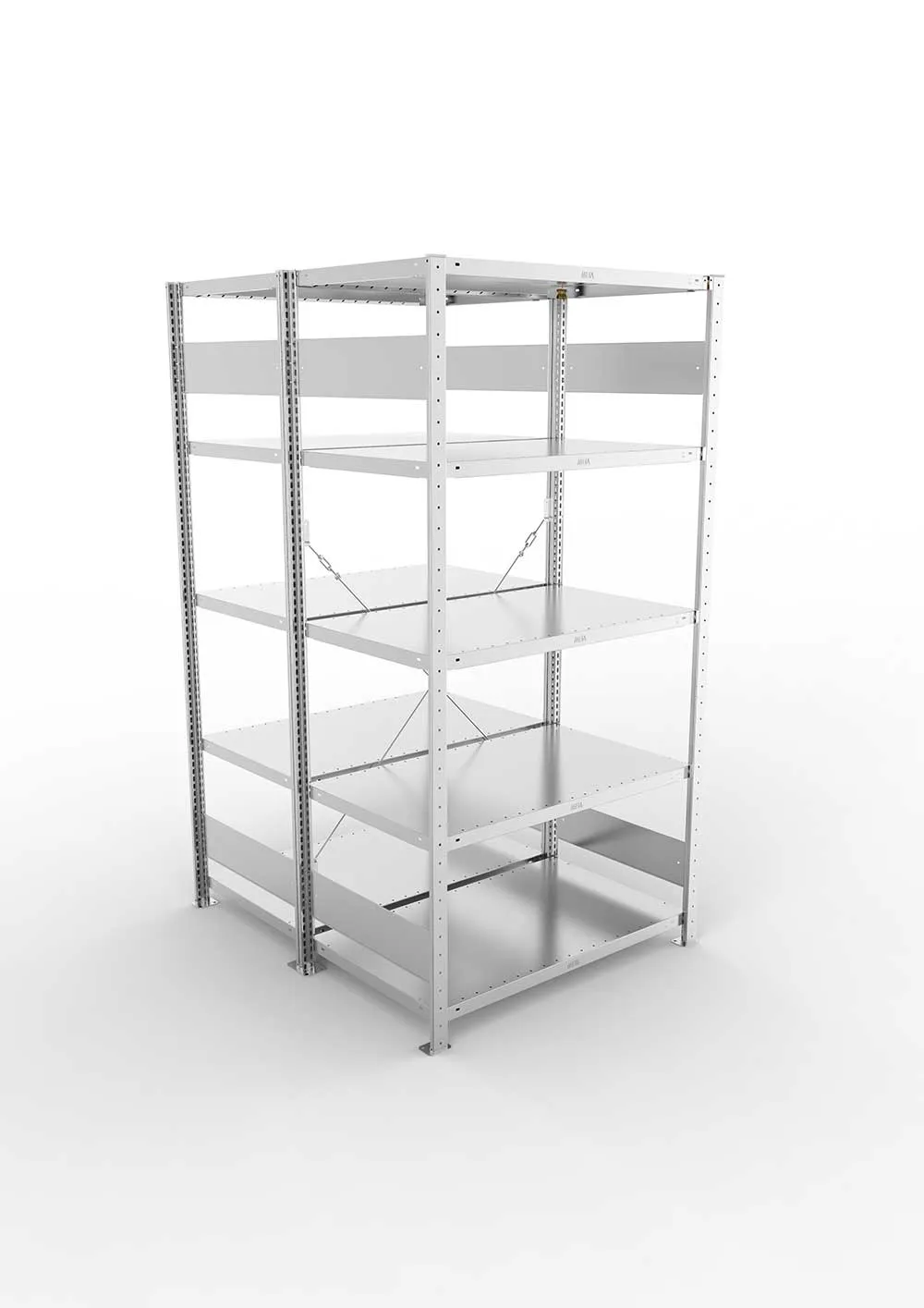 Metallregal Pro-Flex Stecksystem Doppelgrundregal – 200×100×60 cm, 230 kg, verzinkt