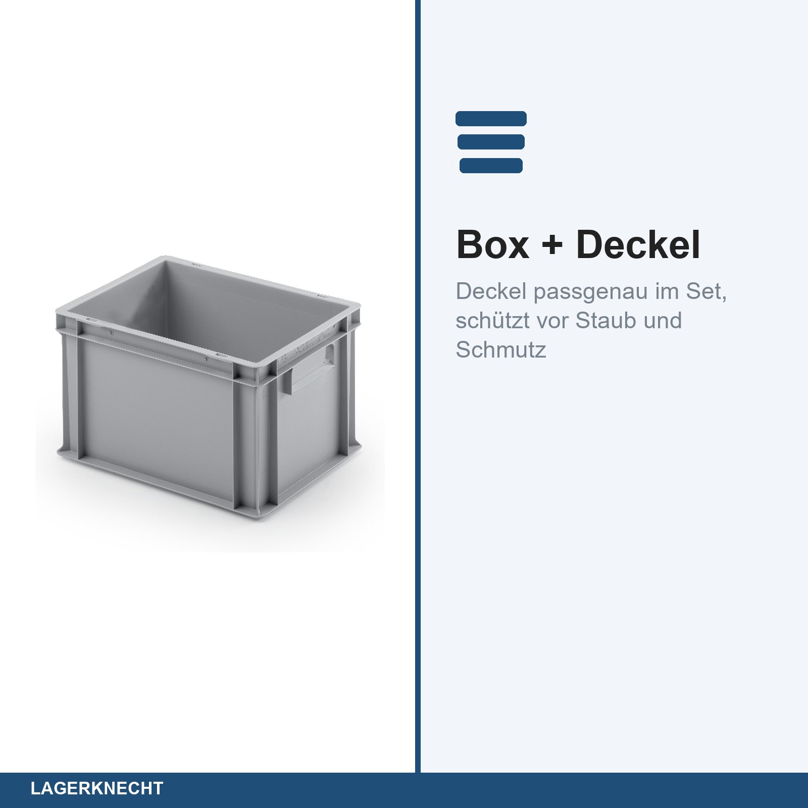 Eurobox 40x30x23 cm mit Scharnierdeckel, UNISTA