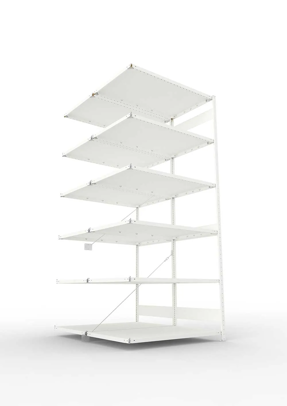 Metallregal Pro-Max Stecksystem Doppelanbauregal – 300×130×80 cm, 230 kg, RAL 7035