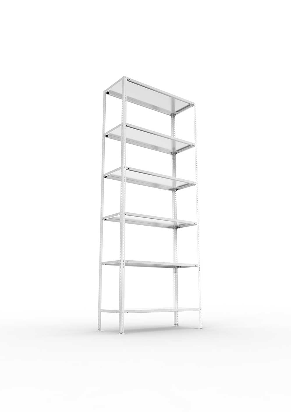 Kellerregal Pro Schraubsystem Grundregal 250×100×40 cm, 80 kg, 6 Böden, verzinkt