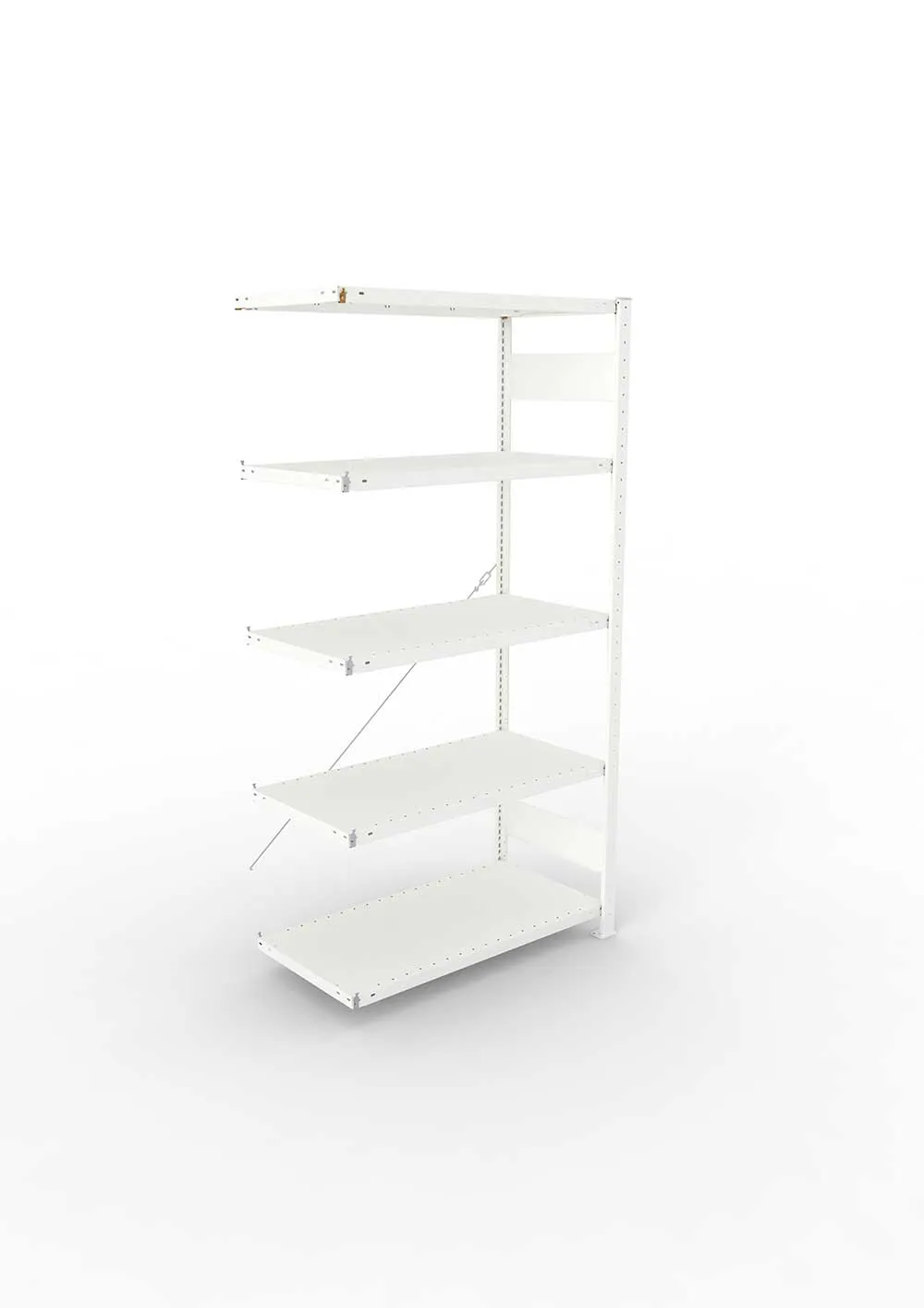 Metallregal Pro-Max Stecksystem Anbauregal – 200×100×50 cm, 150 kg, RAL 7035, 5 Böden