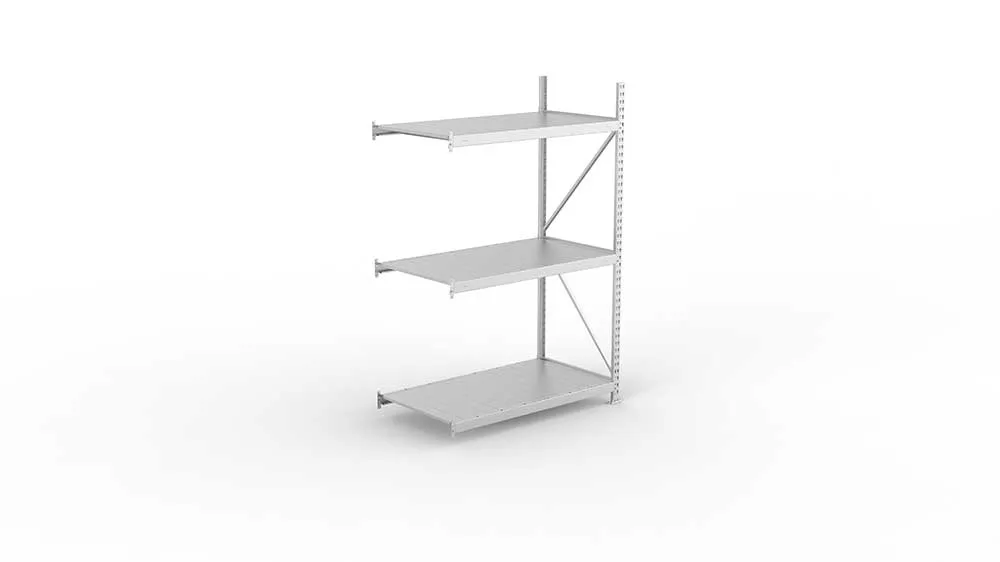 Weitspannregal Anbauregal 220×140×80 cm – Stahlpaneele, verzinkt