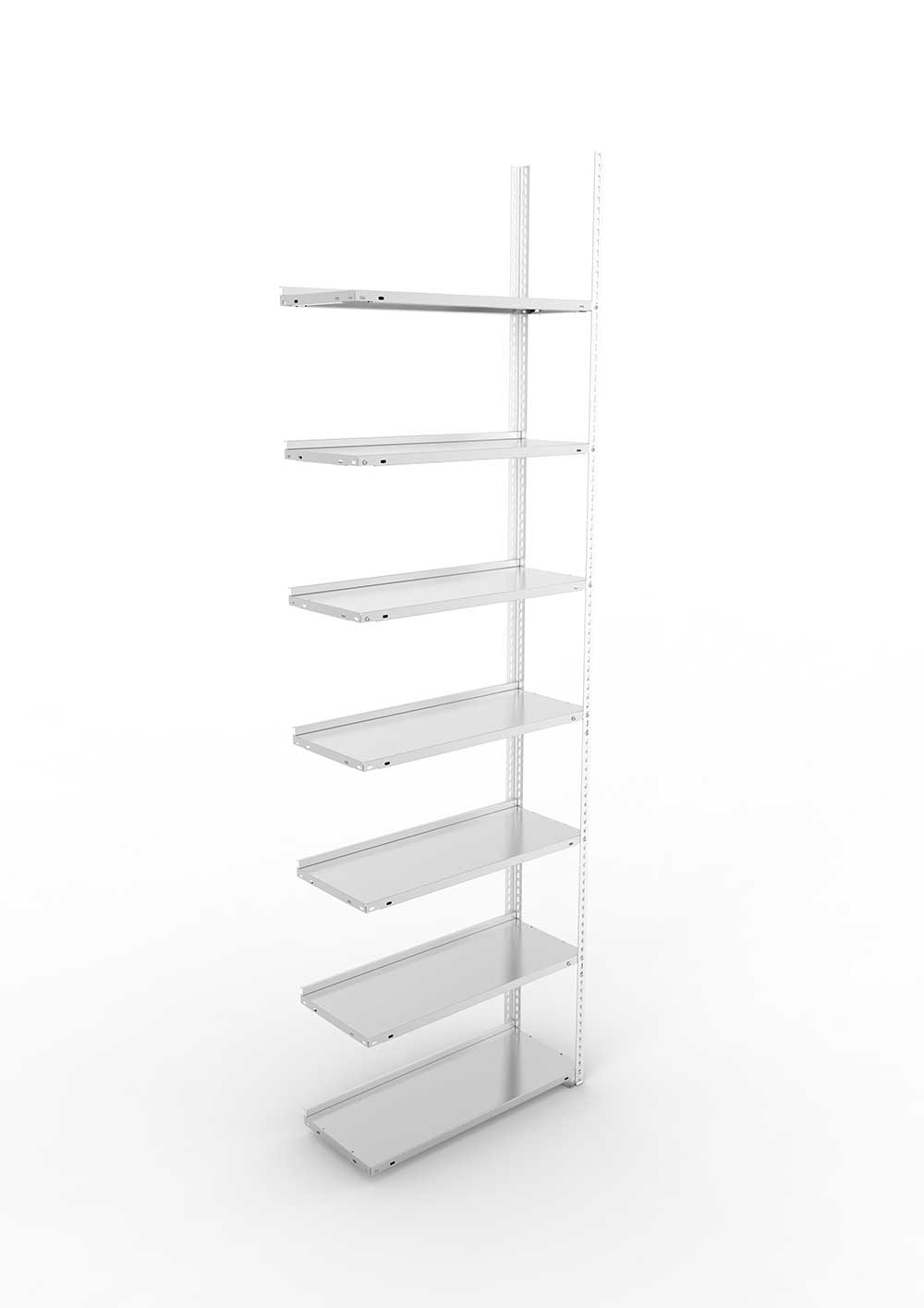 Büroregal Pro Schraubsystem Anbauregal – 250×75×30 cm, verzinkt, einseitig