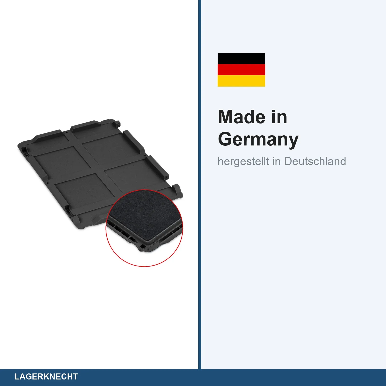 Schanierdeckel 400 x 300 für Eurobox NextGen 2.0 Cycle - Anthrazit - mit Schaumstoff - ohne SB und NV