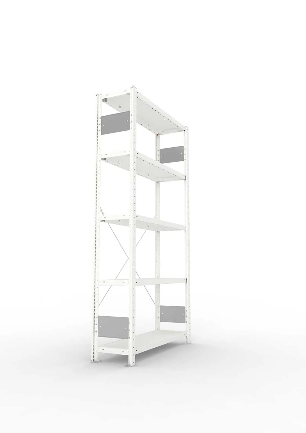 Metallregal Pro-Flex Stecksystem Grundregal – 200×100×30 cm, 150 kg, RAL 7035, 5 Böden