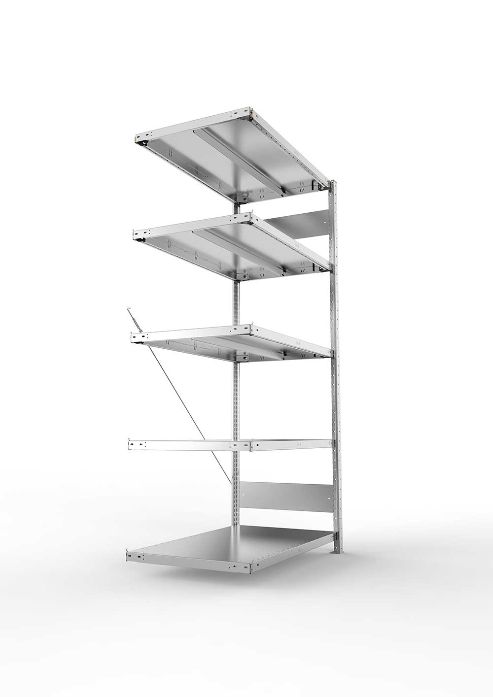 Metallregal Pro-Max Stecksystem Anbauregal – 200×100×60 cm, 330 kg, verzinkt, 5 Böden