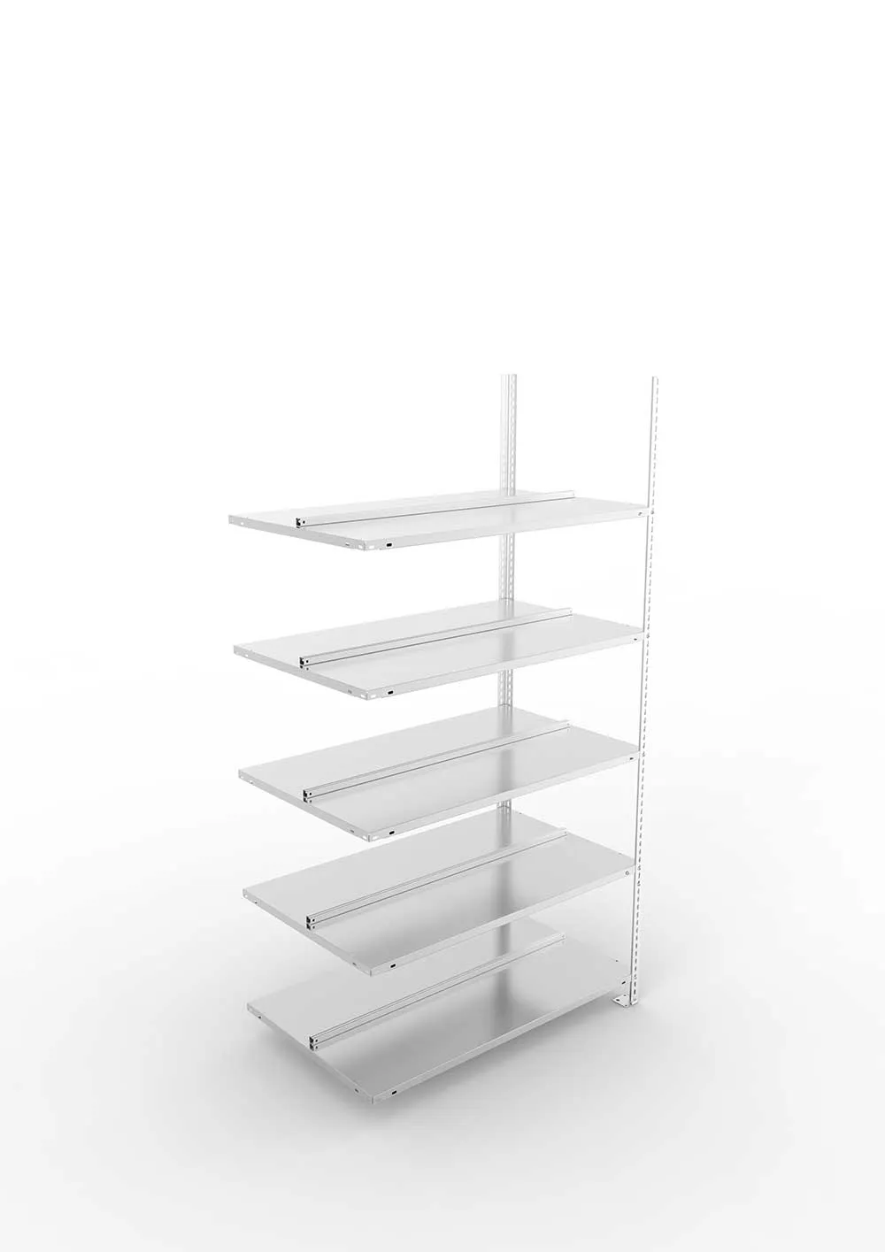 Büroregal Pro Schraubsystem Anbauregal – 185×100×60 cm, verzinkt, doppelseitig