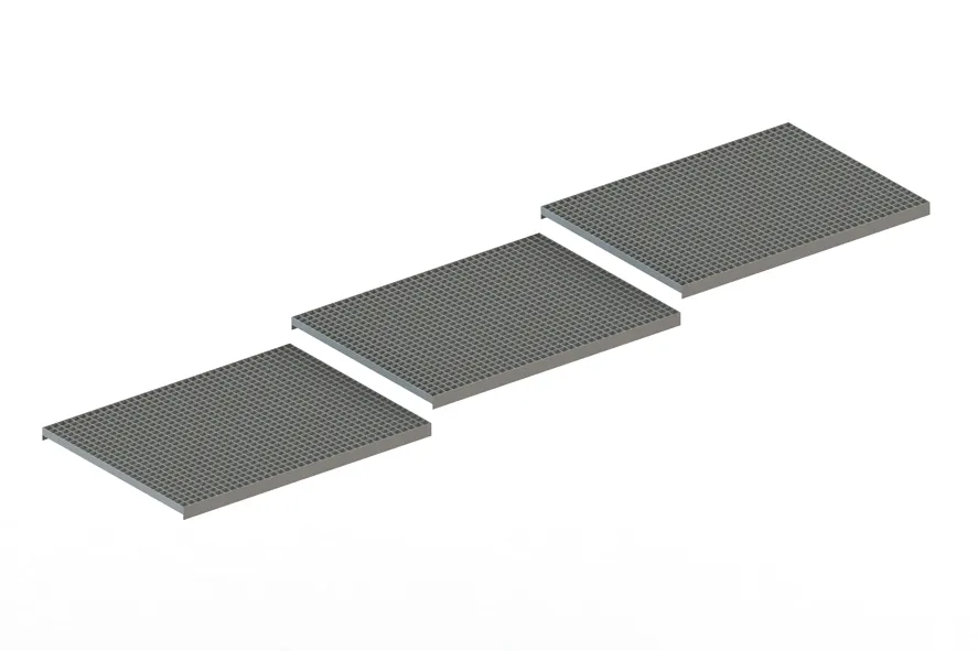 Palettenregal Gitterrost aufgelegt 330×80 cm TS25x1,7 – 500 kg