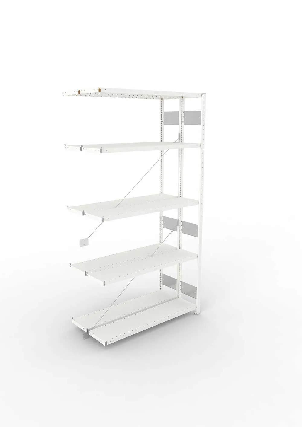 Metallregal Pro-Flex Stecksystem Doppelanbauregal – 250×130×30 cm, 230 kg, RAL 7035