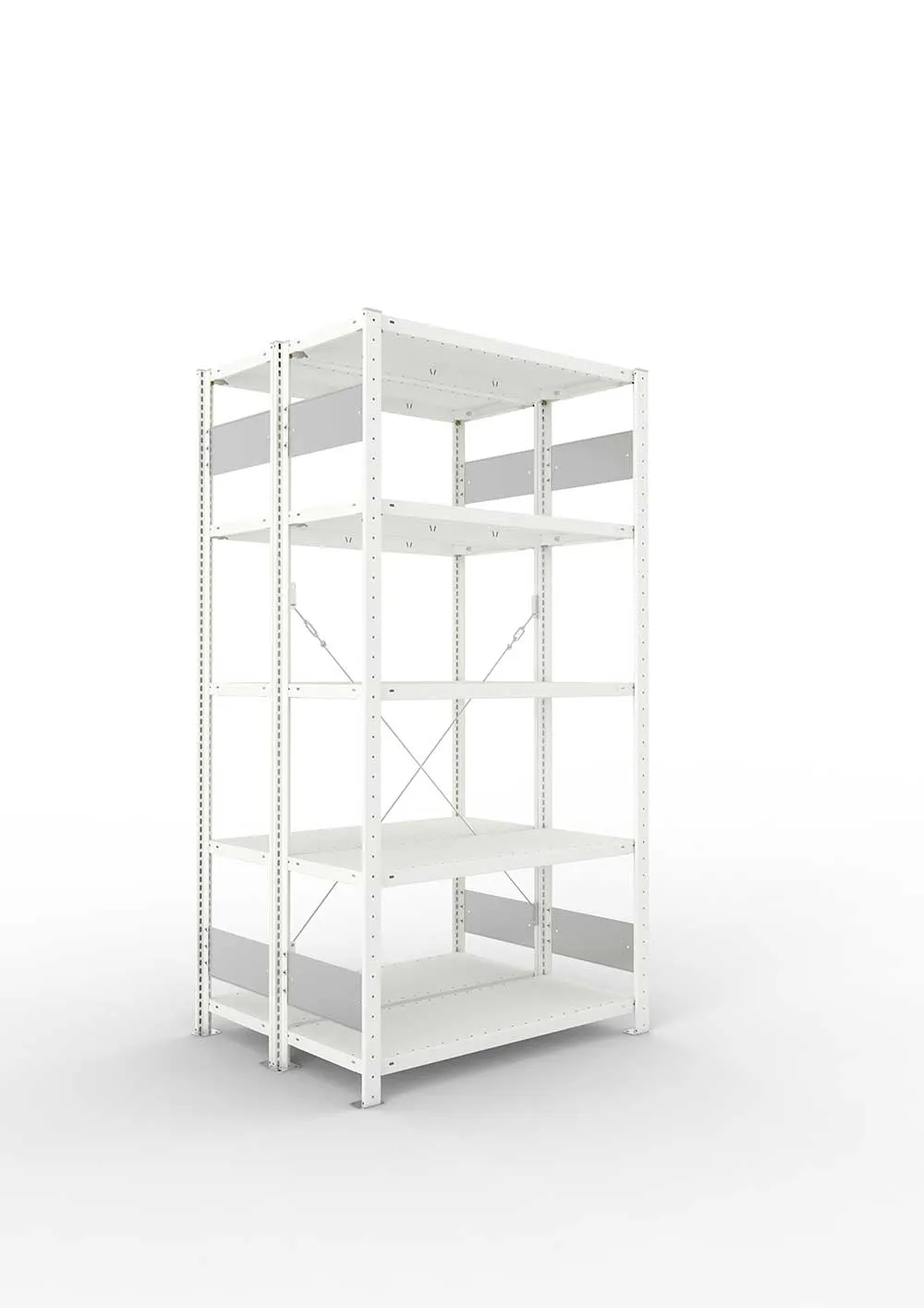 Metallregal Pro-Flex Stecksystem Doppelgrundregal – 200×100×40 cm, 150 kg, RAL 7035