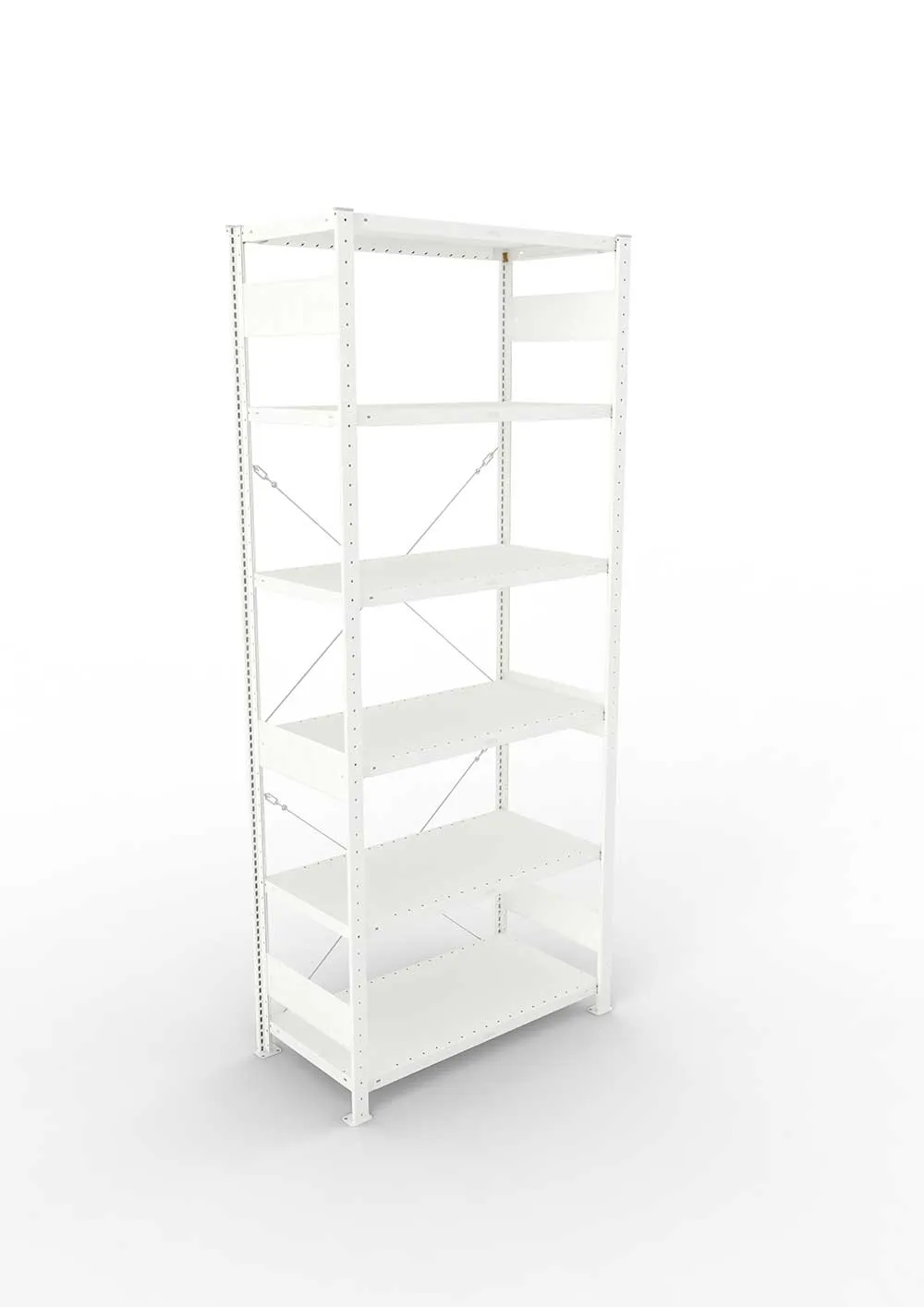 Metallregal Pro-Max Stecksystem Grundregal – 250×100×50 cm, 230 kg, RAL 7035, 6 Böden
