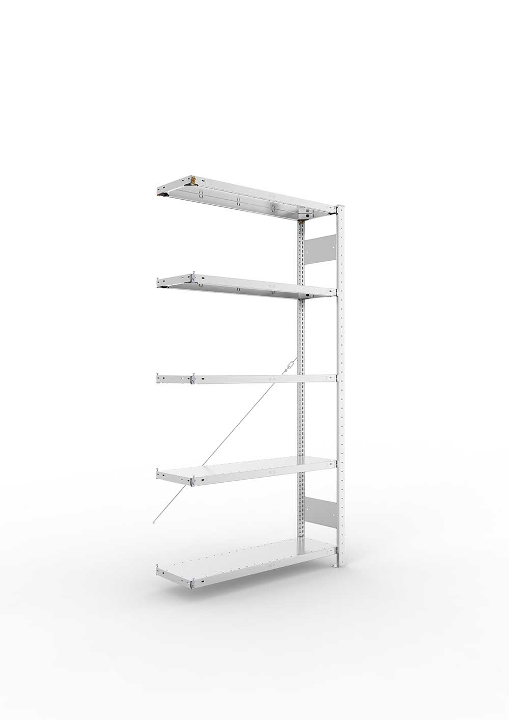 Metallregal Pro-Max Stecksystem Anbauregal – 200×100×30 cm, 150 kg, verzinkt, 5 Böden