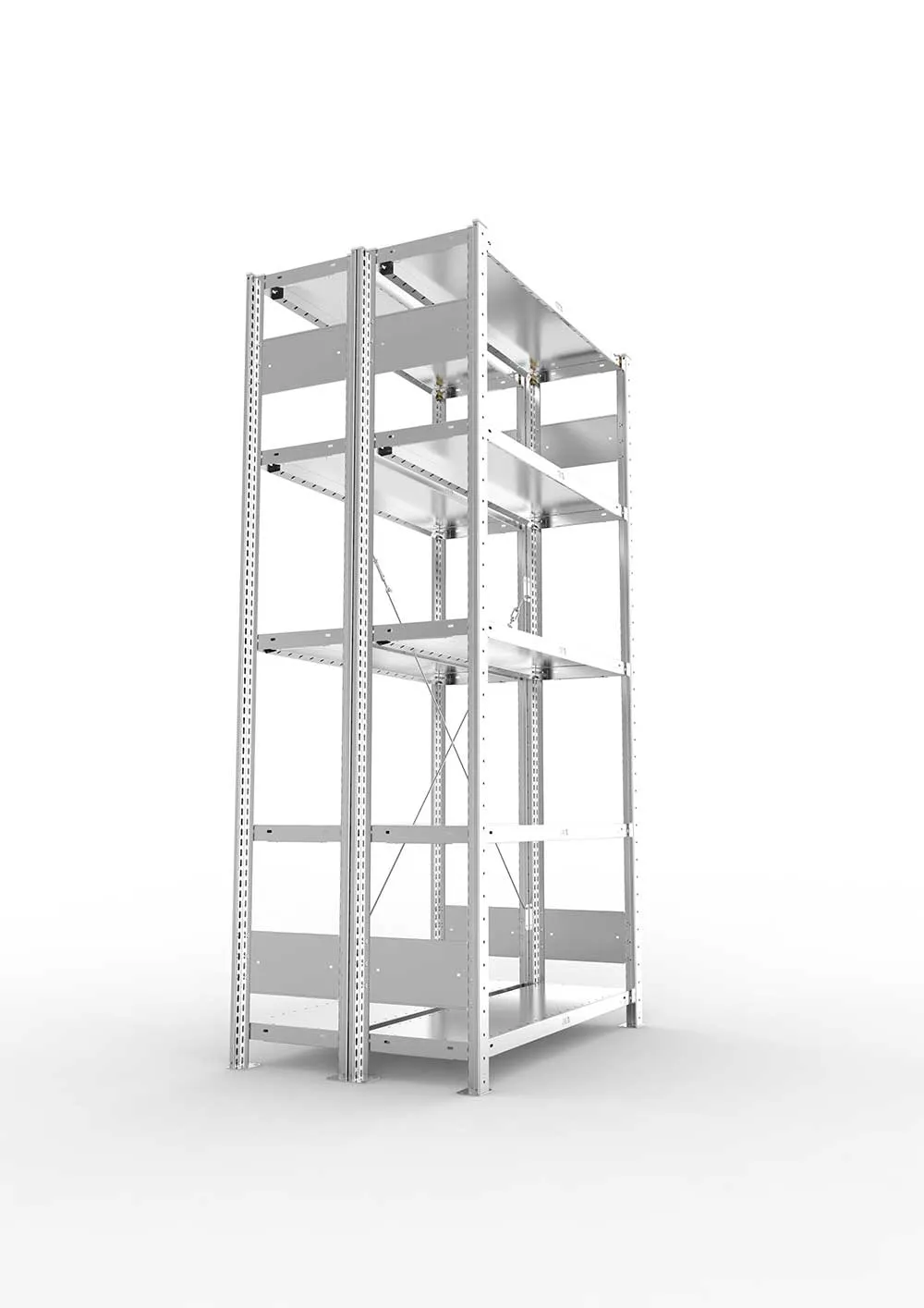 Metallregal Pro-Flex Stecksystem Doppelgrundregal – 200×100×30 cm, 230 kg, verzinkt