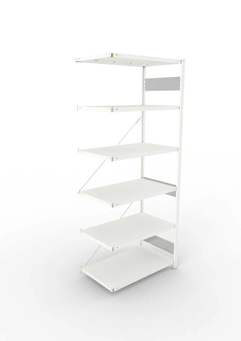 Metallregal Pro-Flex Stecksystem Anbauregal – 250×100×60 cm, 150 kg, RAL 7035, 6 Böden