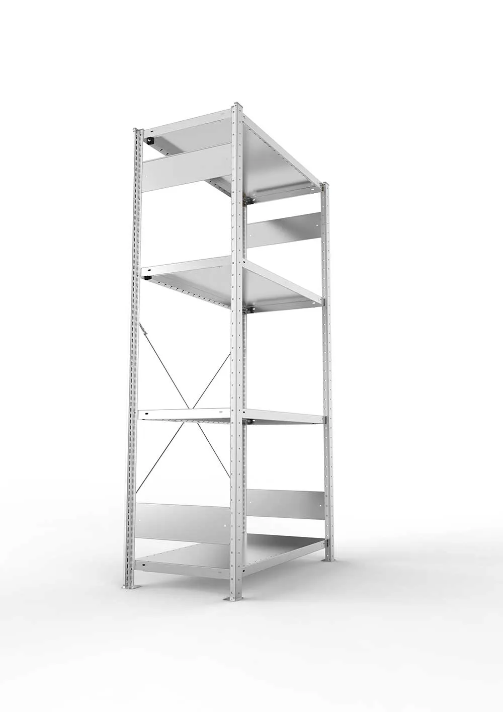 Metallregal SET Grundregal – 200×100×50 cm, 230 kg, verzinkt