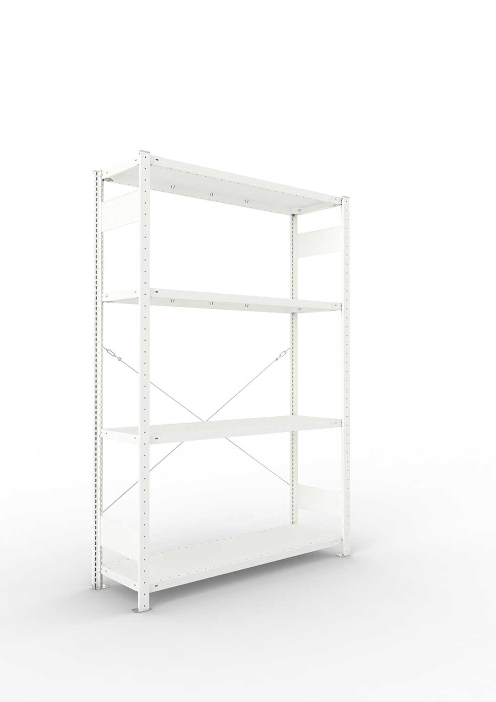 Metallregal Pro-Max Stecksystem Grundregal – 200×130×40 cm, 230 kg, RAL 7035, 4 Böden