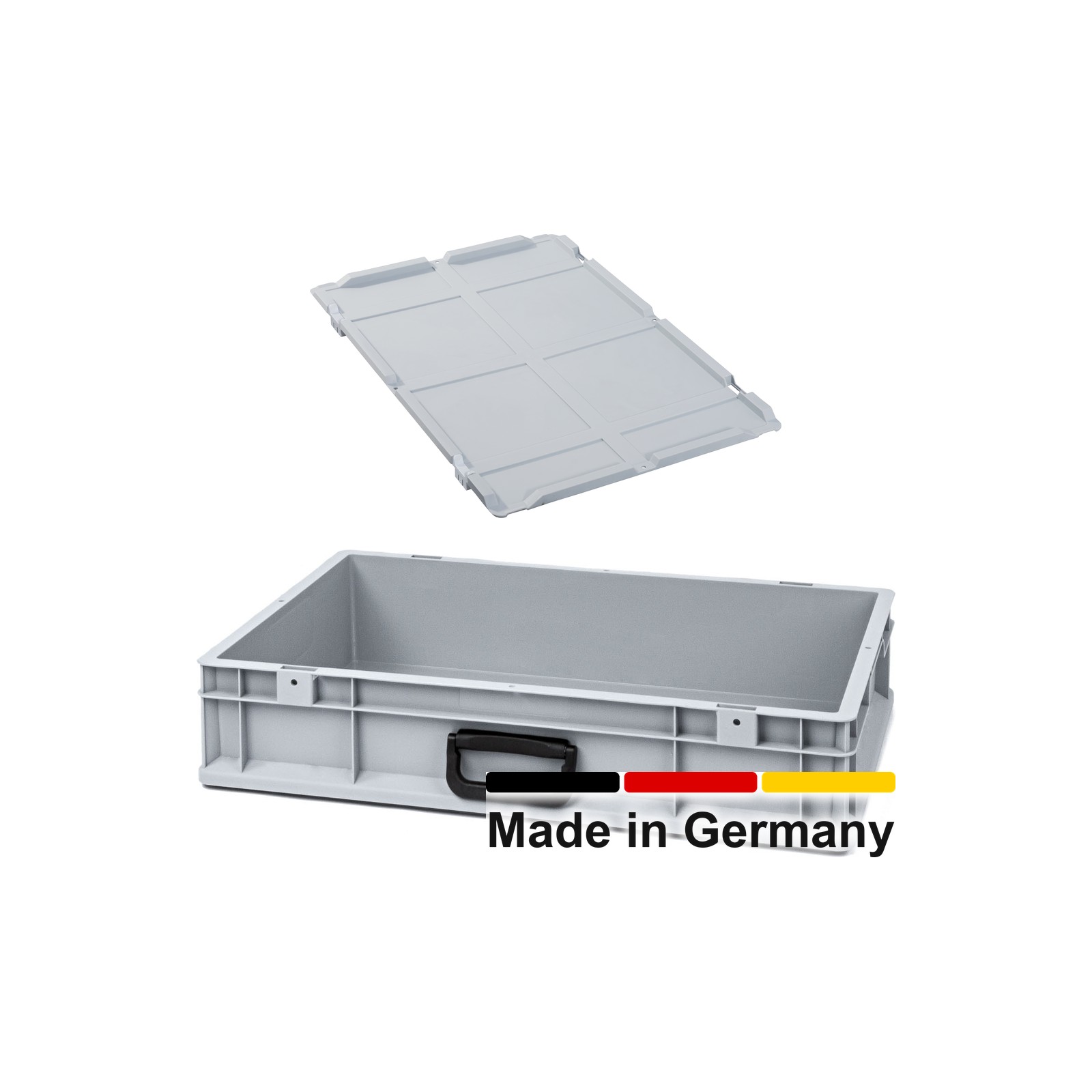 Eurobox 60x40x12 cm mit Scharnierdeckel, NextGen Portable Uno