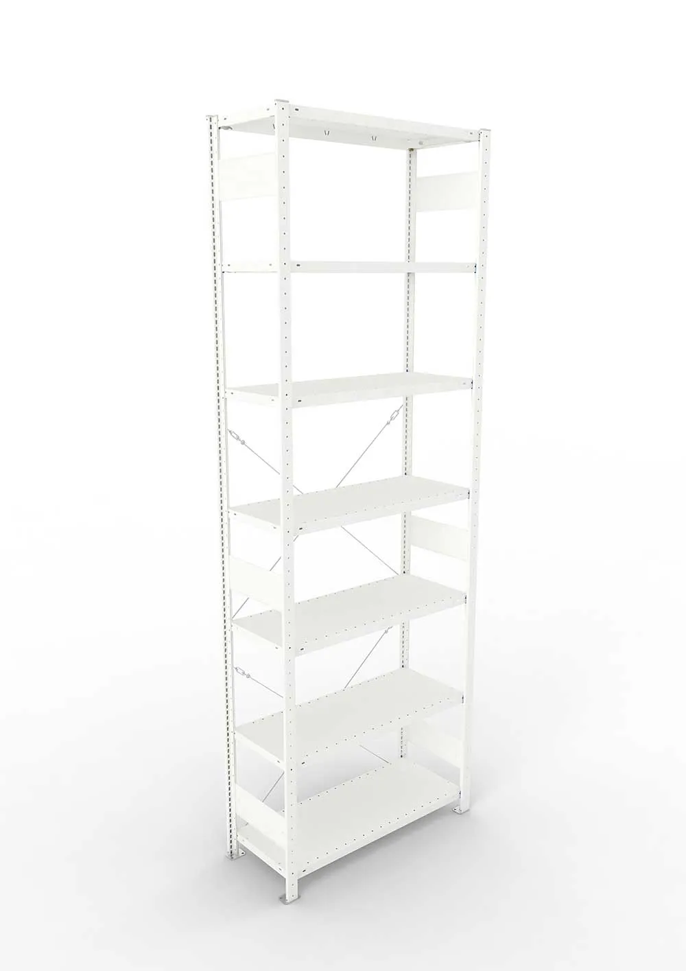 Metallregal Pro-Max Stecksystem Grundregal – 300×100×40 cm, 150 kg, RAL 7035, 7 Böden