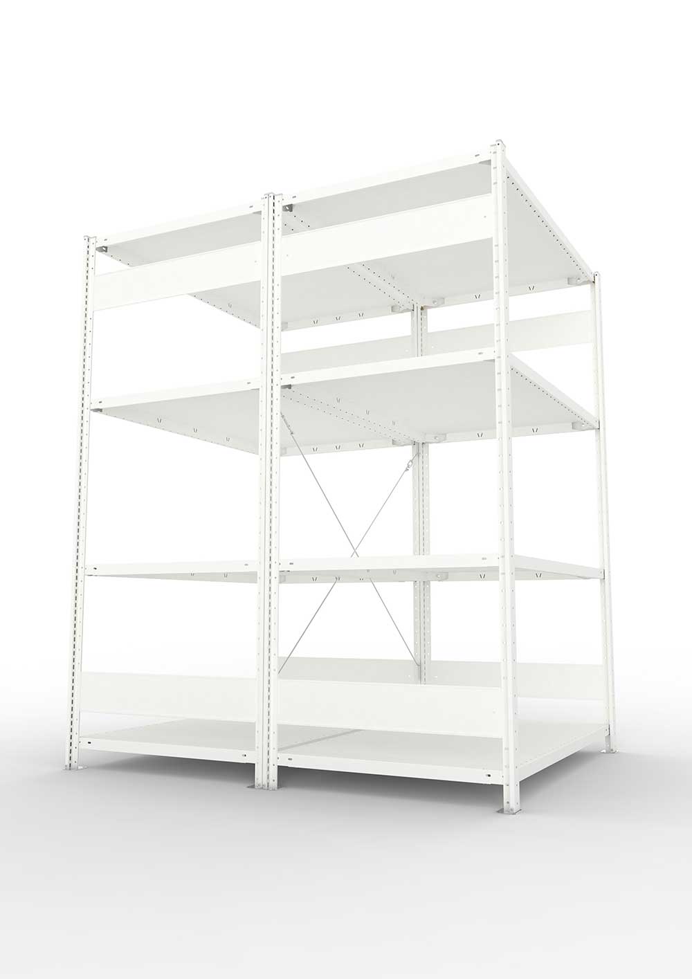 Metallregal Pro-Max Stecksystem Doppelgrundregal – 200×130×80 cm, 230 kg, RAL 7035