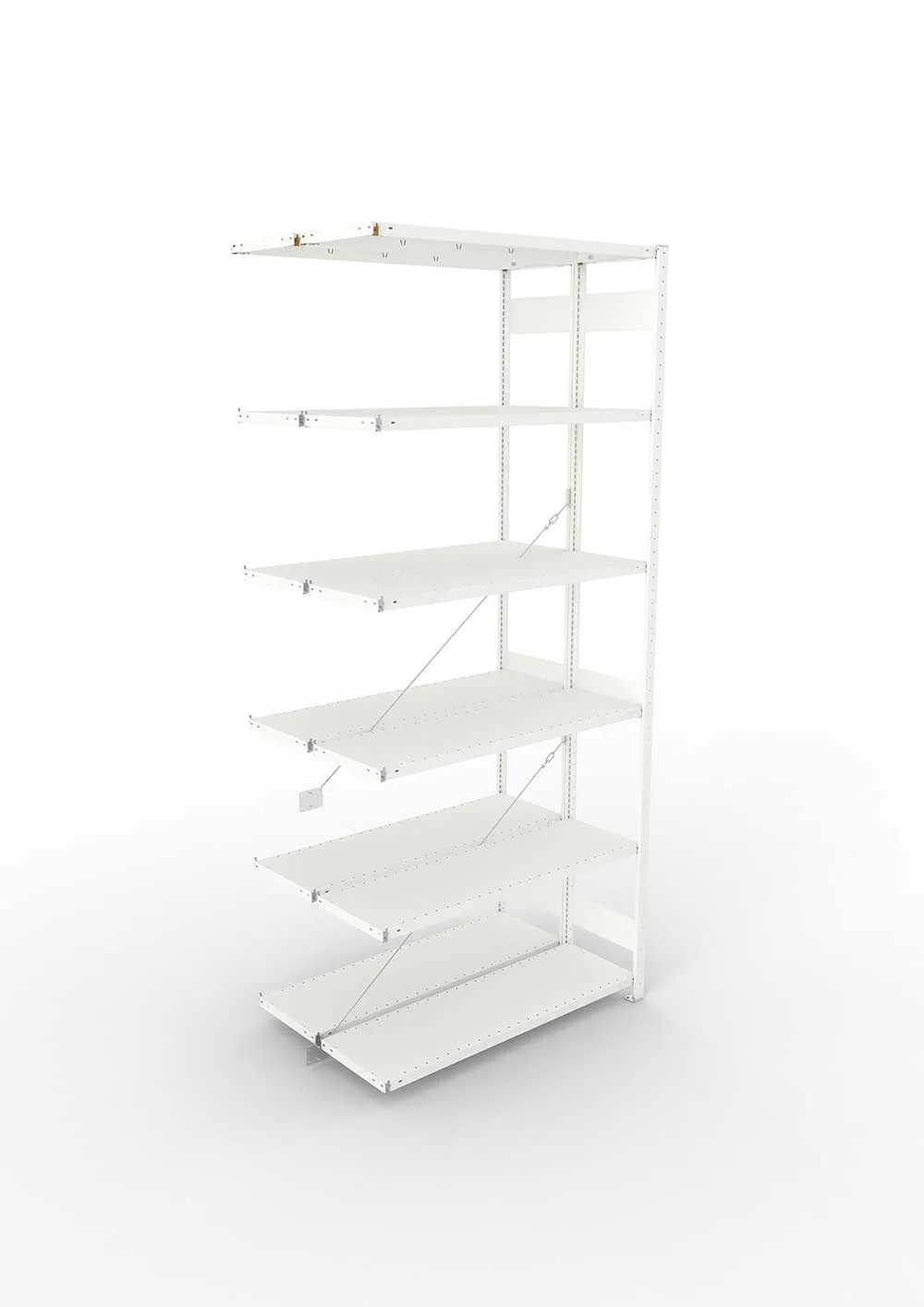 Metallregal Pro-Max Stecksystem Doppelanbauregal – 300×130×40 cm, 230 kg, RAL 7035