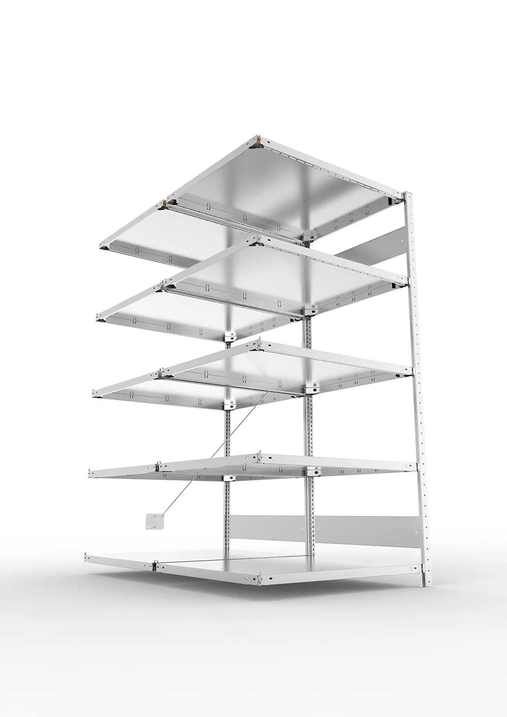 Metallregal Pro-Flex Stecksystem Doppelanbauregal – 200×100×80 cm, 230 kg, verzinkt