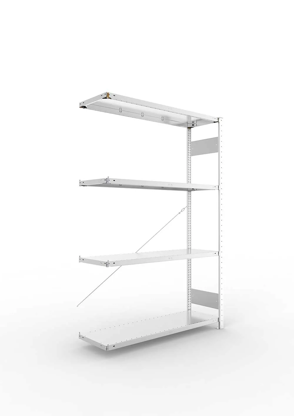 Kellerregal Pro-Flex Stecksystem Anbauregal – 200×130×40 cm, 230 kg, verzinkt, 4 Böden