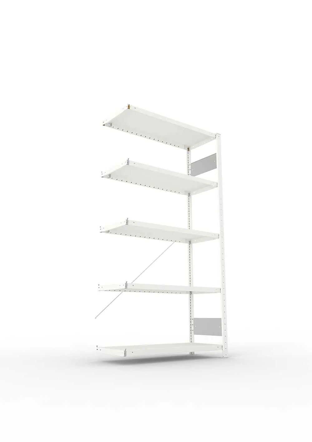 Metallregal Pro-Flex Stecksystem Anbauregal – 200×100×40 cm, 230 kg, RAL 7035, 5 Böden