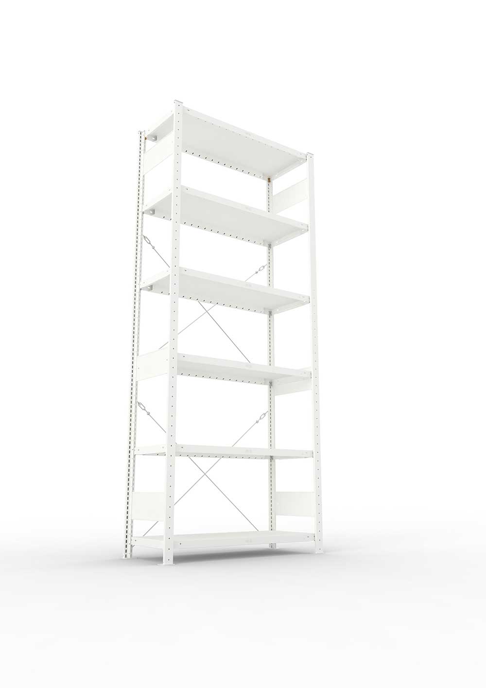 Metallregal Pro-Max Stecksystem Grundregal – 250×100×40 cm, 230 kg, RAL 7035, 6 Böden