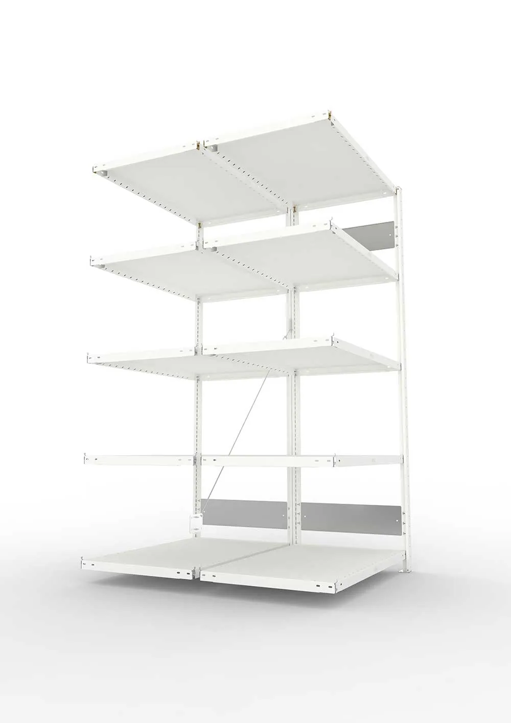 Metallregal Pro-Flex Stecksystem Doppelanbauregal – 200×100×60 cm, 230 kg, RAL 7035