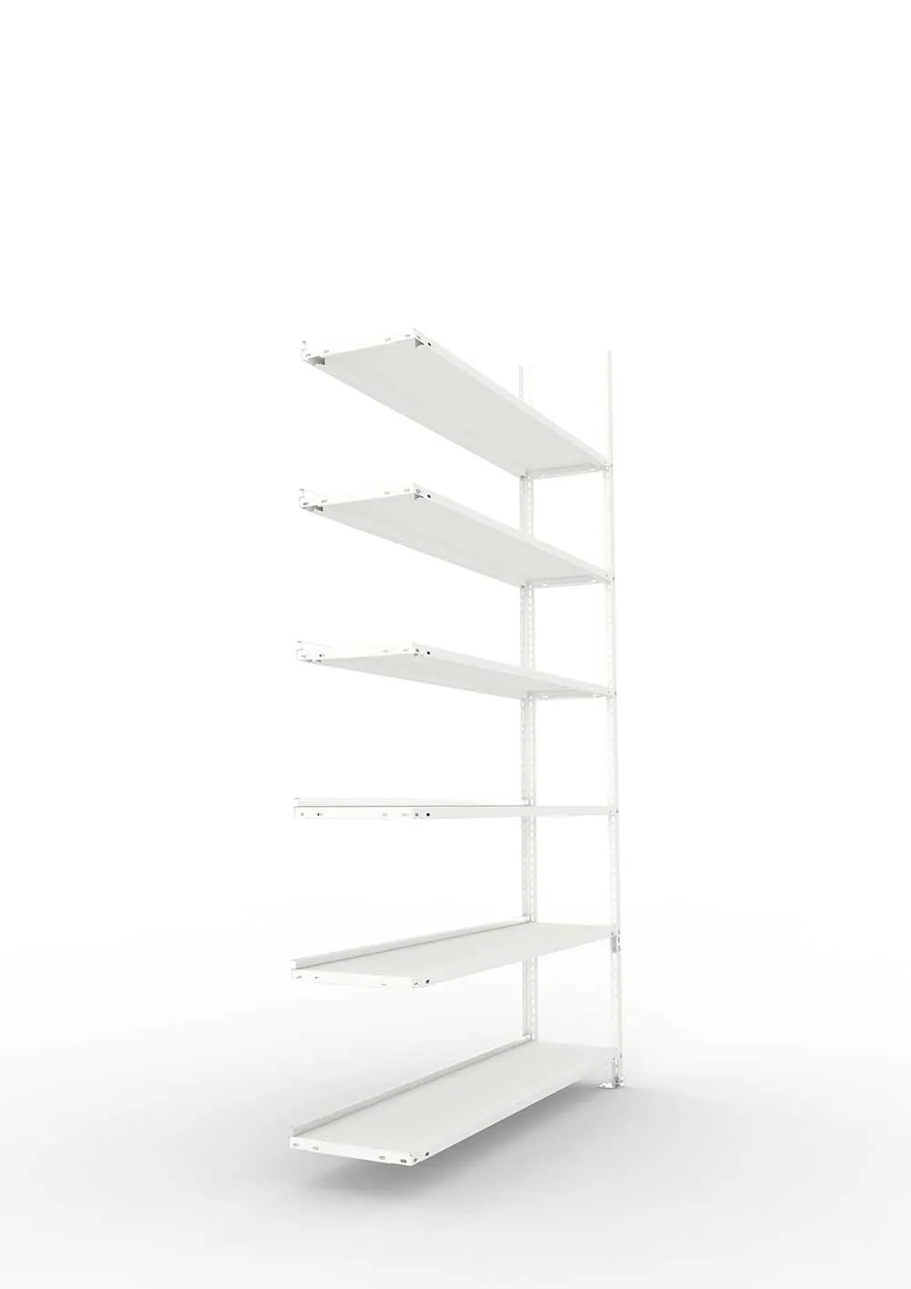 Büroregal Pro Schraubsystem Anbauregal – 220×125×30 cm, RAL 7035
