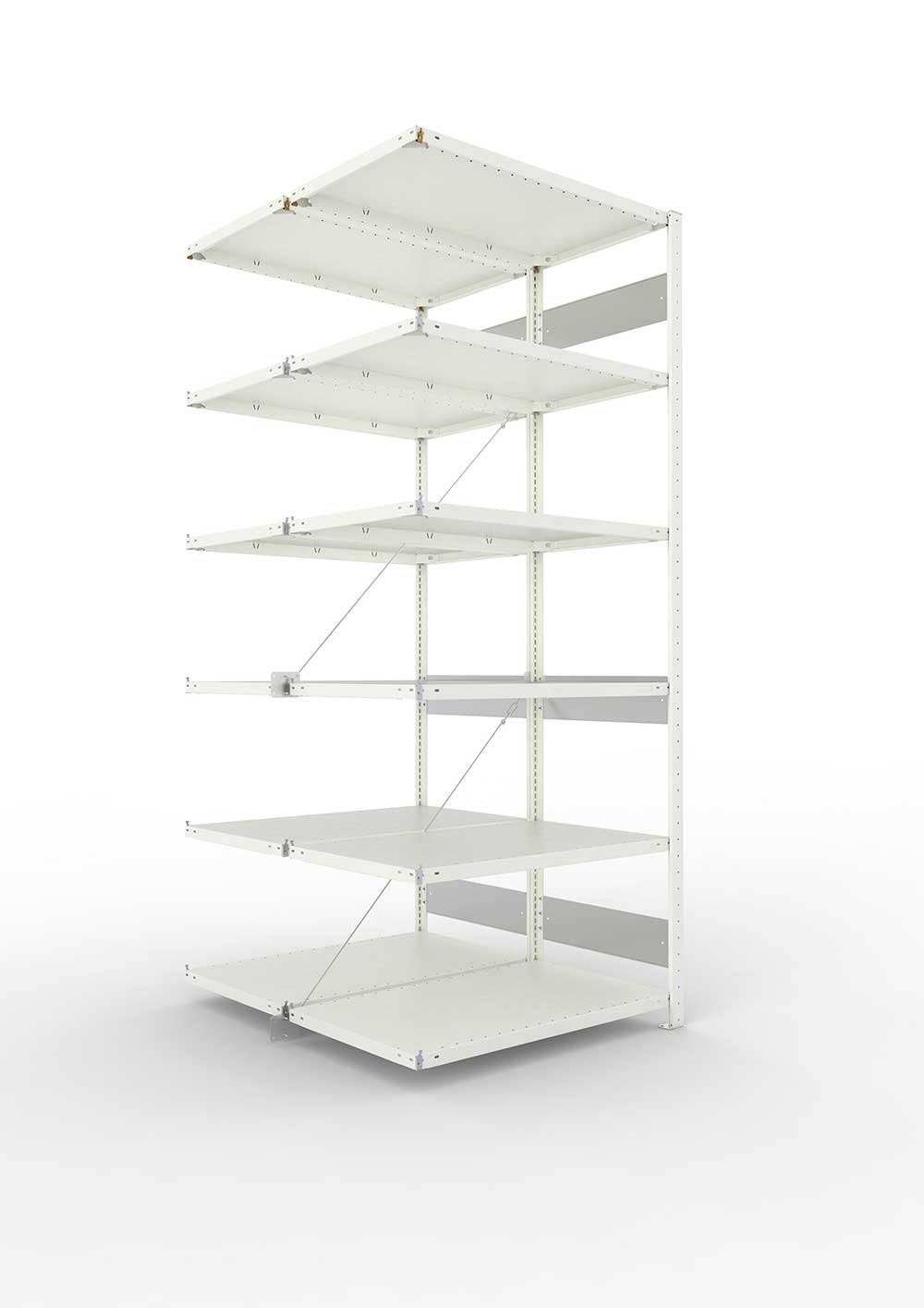 Metallregal Pro-Flex Stecksystem Doppelanbauregal – 250×100×60 cm, 150 kg, RAL 7035