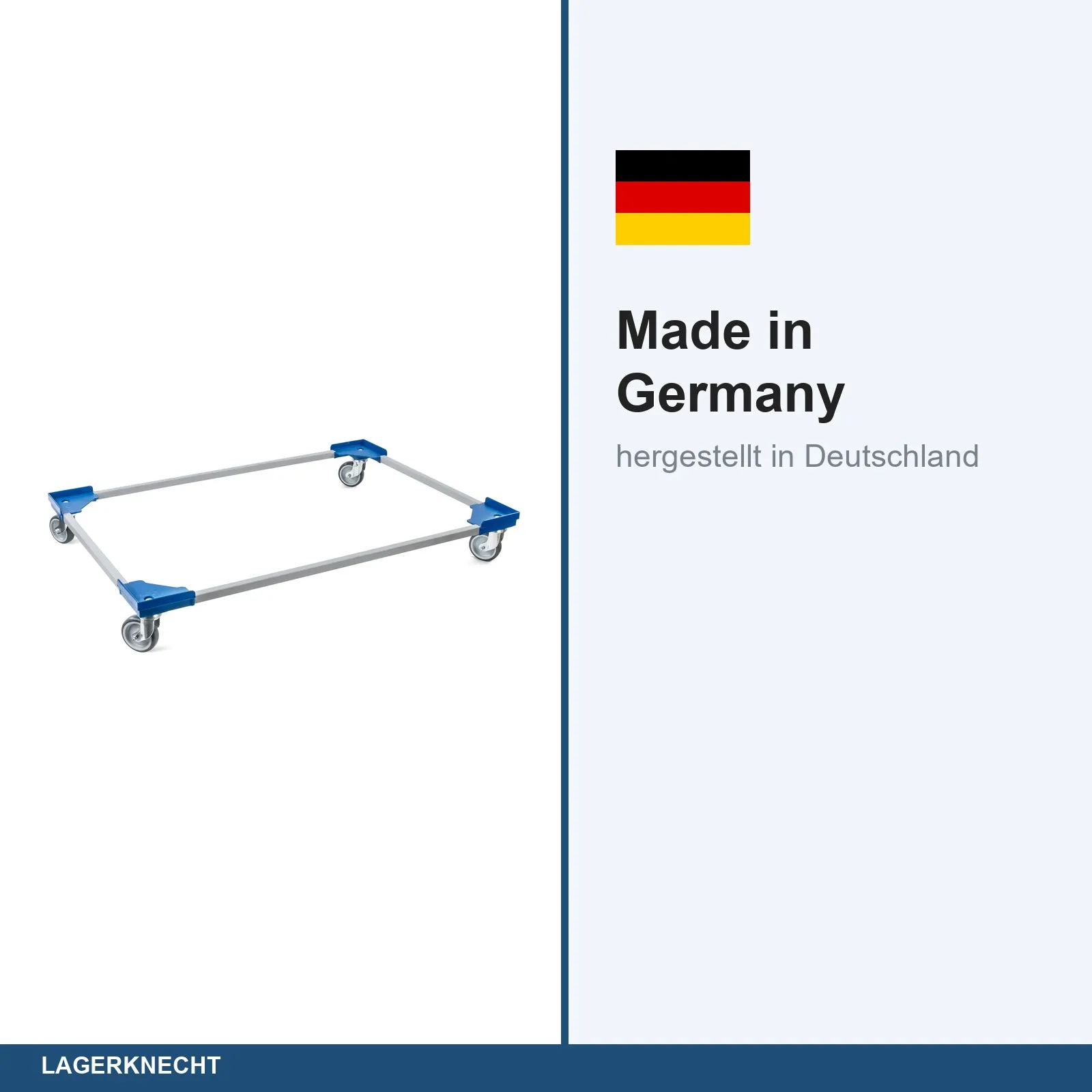 Transportroller VARIABLE - 1200x800 - Kunststoffräder 4 Lenkrollen Blau