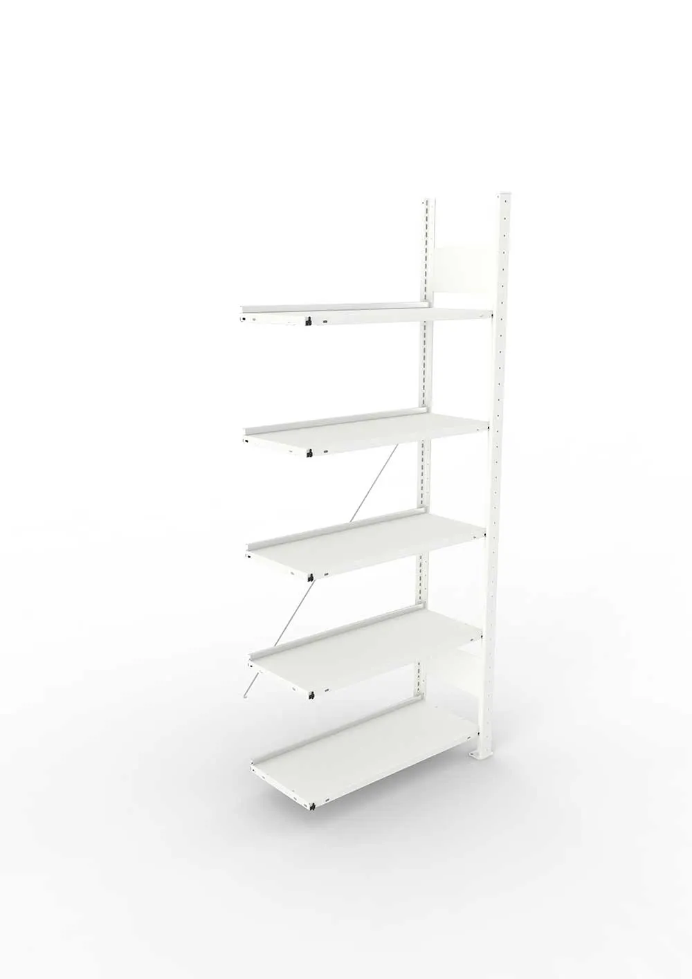 Büroregal Pro-Max Stecksystem Anbauregal – 185×75×30 cm, RAL 7035, einseitig