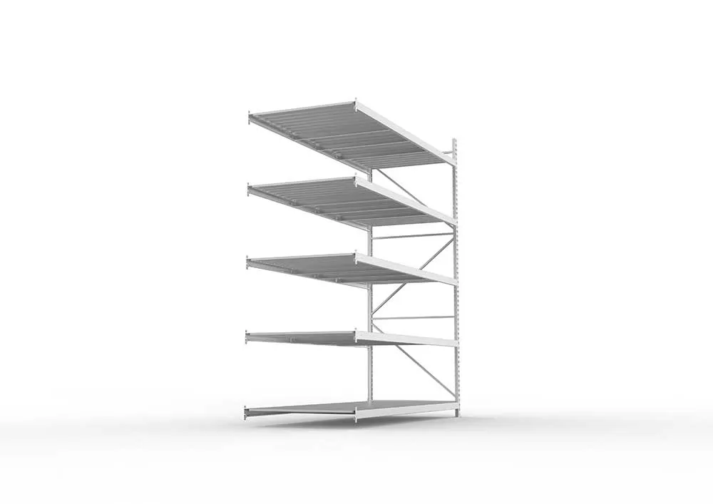 Weitspannregal Anbauregal 300×260×105 cm – Stahlpaneele, verzinkt