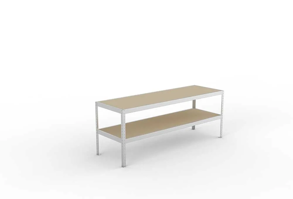 Packtisch – Schwerlastregal, Spanplatten, verzinkt